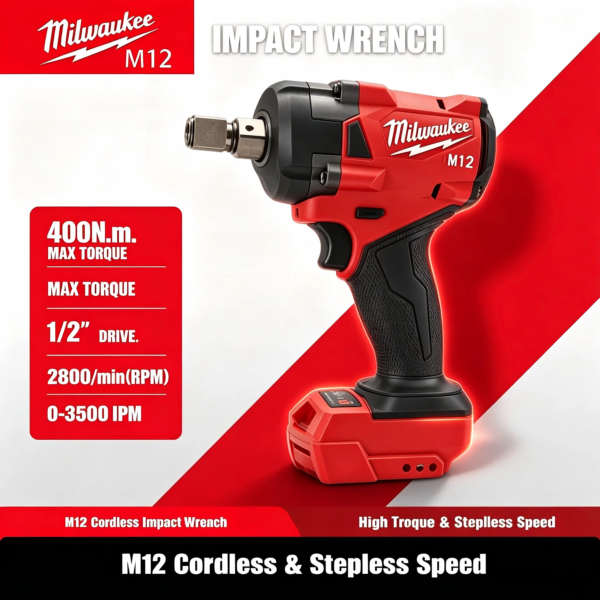 Milwaukee Drill M18 Fuel - Chave de Impacto Elétrica Sem Escovas